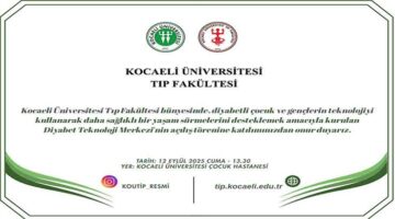 Kocaeli Üniversitesi Tıp Fakültesi bünyesinde, diyabetli çocuk ve gençlerin teknolojiyi kullanarak daha sağlıklı bir yaşam sürmelerini desteklemek amacıyla kurulan Diyabet Teknoloji Merkezi’nin açılış töreni 12 Eylül Cuma günü saat 13.30’da Kocaeli Üniversitesi Çocuk Hastanesi’nde gerçekleştirilecektir. Bilgilerinize sunarız. 