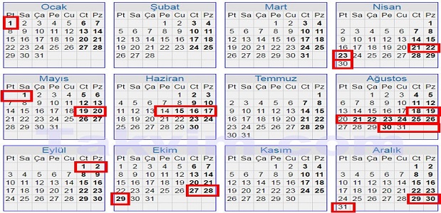 Çalışanlar 2018 yılında kaç gün tatil yapacak?