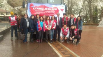 Hacı  Halit Erkut Anadolu Lisesinden  Afrin  Harekatına anlamlı destek!