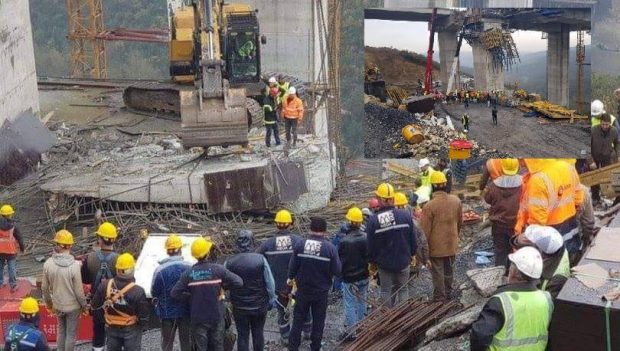 Viyadük çalışmasında kaza