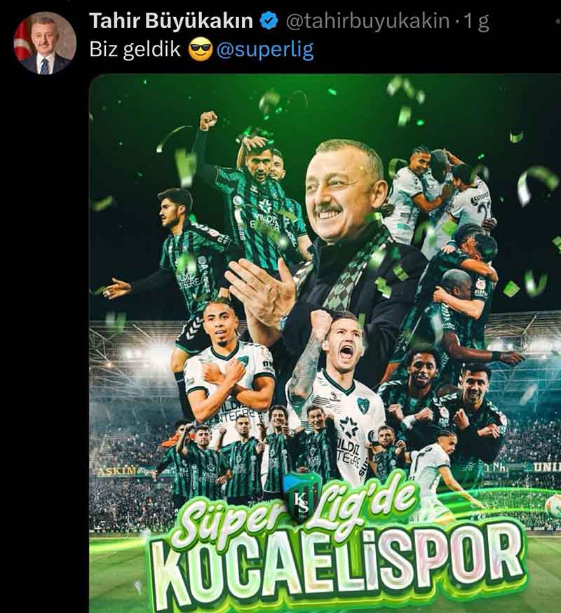 Büyükakın’ın ‘Kocaelispor’ paylaşımları 24 saat geçmeden 13 milyon izlendi