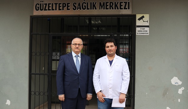 Güzeltepe’de görevli aile hekimi Uz.Dr.Bilal Kemik’e  destek ziyareti