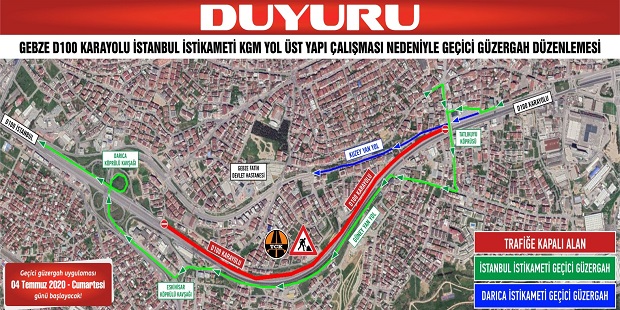 İstanbul istikametinde yol üst yapı çalışması