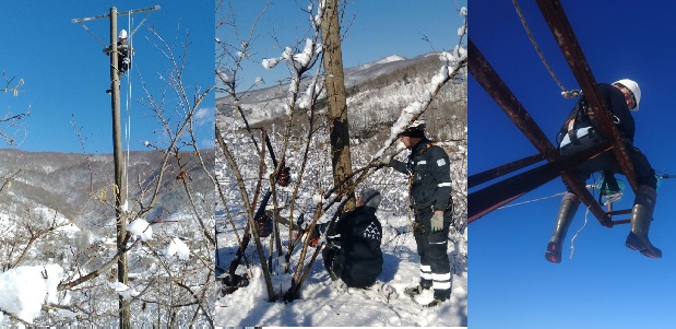 Yağan Karda canla başla çalışıyorlar.