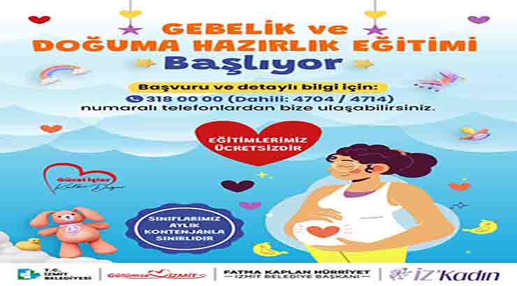İzmit Belediyesinden anne adaylarına destek:  Gebelik ve Doğuma Hazırlık Eğitimleri başlıyor