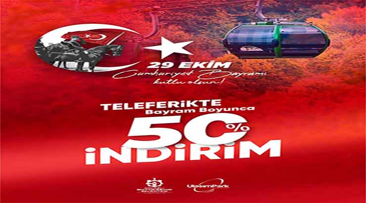 Kartepe Teleferik, 29 Ekim’de yüzde 50 indirimli