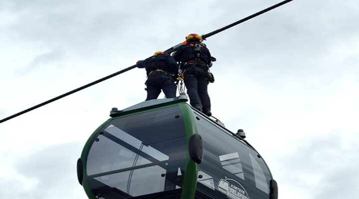 Kartepe Teleferik’te nefes kesen kurtarma tatbikatı
