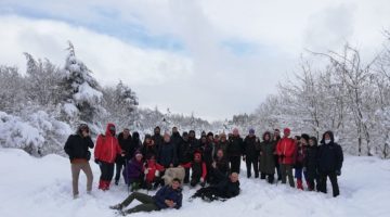 Karla kaplı Kent Ormanının tadını çıkardılar