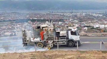 İlimtepe Yoluna Uzun Ömürlü Asfalt  ve Sarı Yol Çizgisi