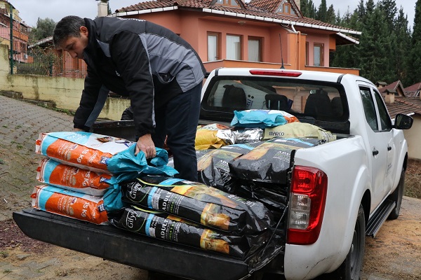Şehrin belli noktalarına 81 ton mama