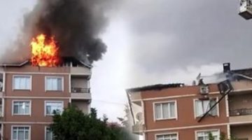 Gebze’de Bir Binaya Yıldırım Düştü! Yangın Çıktı