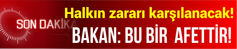 Bakan: Bu Bir Afettir!