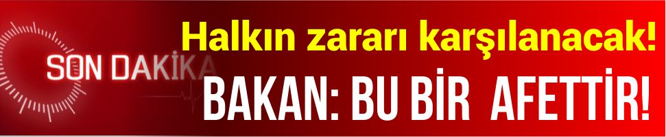 Bakan: Bu Bir Afettir!