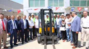 Forklift operatörleri sertifikaları aldılar