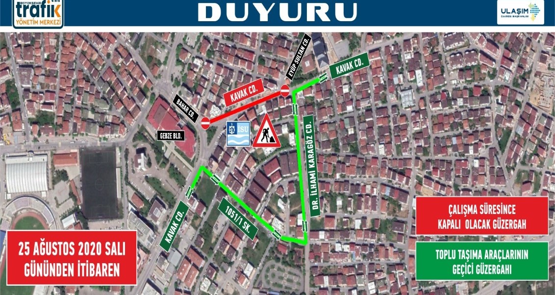 Geçici güzergah oluşturuldu!