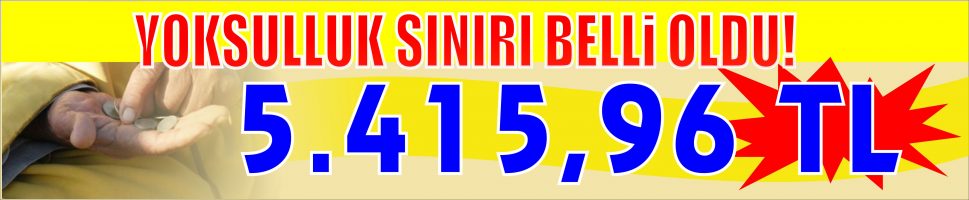 Yoksulluk Sınırı: 5.415,96 TL